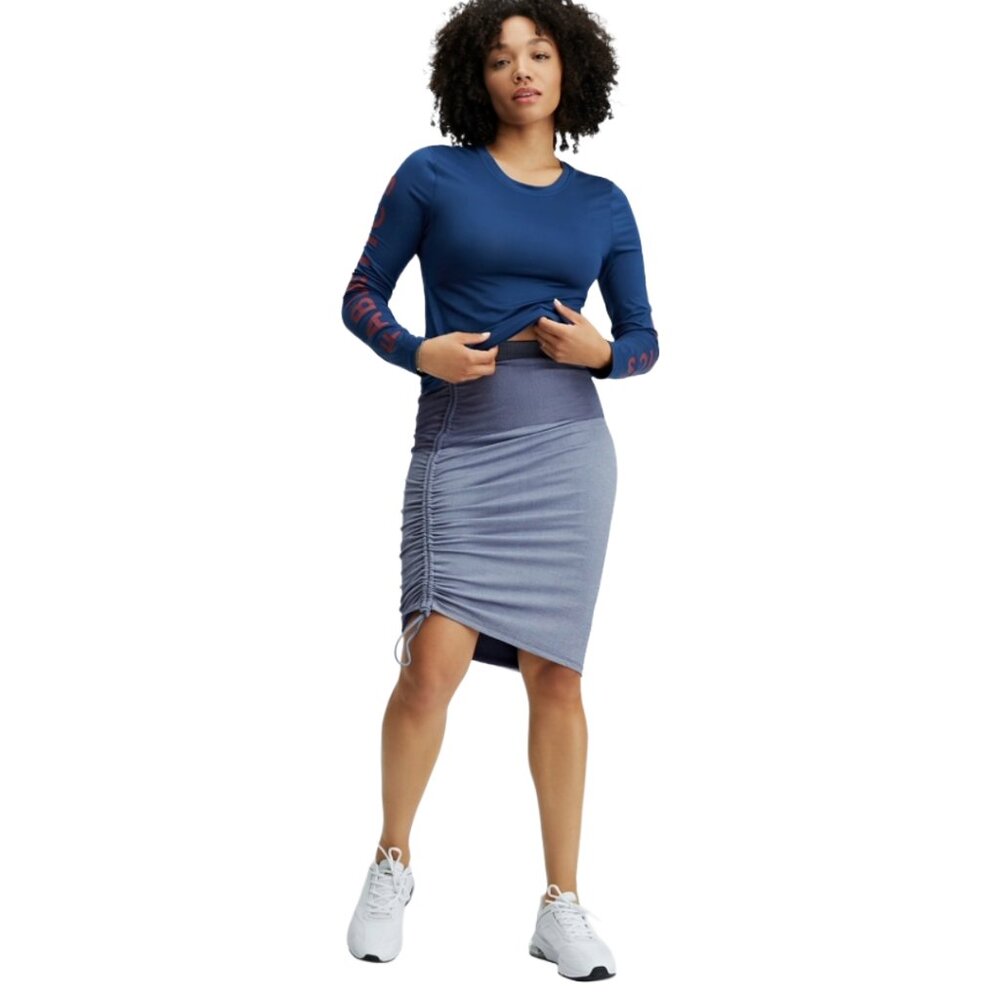 NWT Fabletics Melody Panelled Ruched Skirt Athleisure Lounge Minimalist